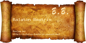 Balaton Beatrix névjegykártya