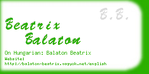 beatrix balaton business card